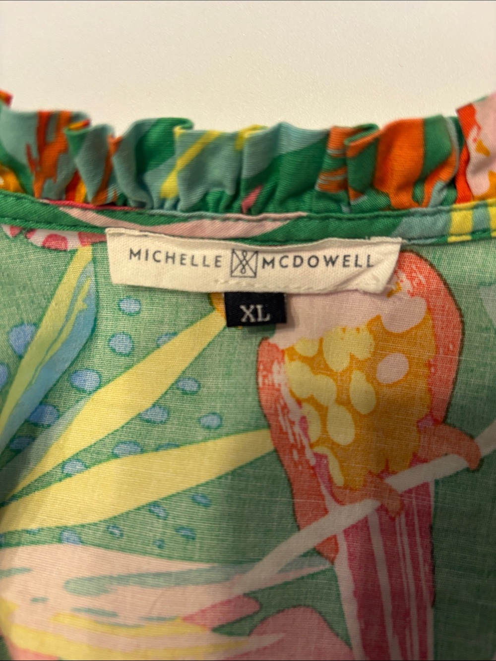 Michelle McDowell Green Tropical Print dress - Picture 4 of 4